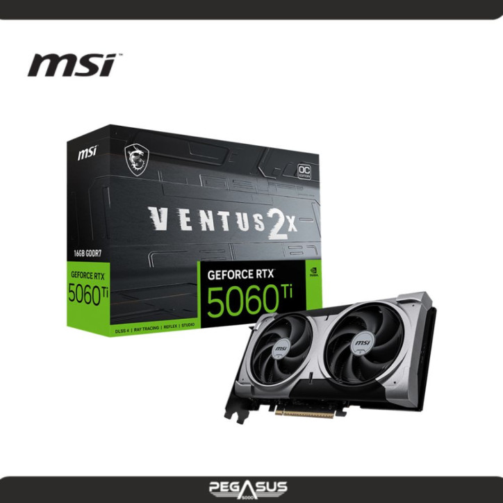 TARJETA DE VIDEO MSI GEFORCE RTX 5060 TI VENTUS 2X OC BLACK 16GB 2X FANS GDDR7 TARJETA DE VIDEO MSI GEFORCE RTX 5060 TI VENTUS 2X OC BLACK 16GB 2X FANS GDDR7