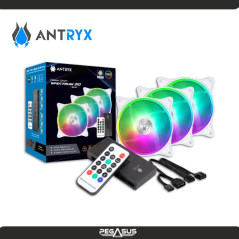 KIT ANTRY CHROME STORM SPECTRUM 310 WHITE ARGB 120MM X3 CONTROLADOR REMOTO
