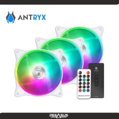 KIT ANTRY CHROME STORM SPECTRUM 310 WHITE ARGB 120MM X3 CONTROLADOR REMOTO