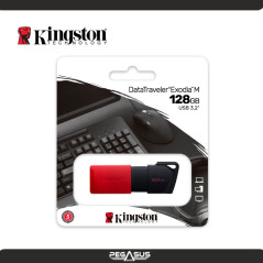 MEMORIA USB KINGSTON DATA TRAVELER EXODIA M 128GB USB 3.2  BLACK / RED