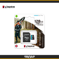 MEMORIA FLASH MICROSD KINGSTON CANVAS GO! PLUS, 128GB, CON ADAPTADOR SD