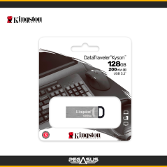 MEMORIA USB KINGSTON DATATRAVELER KYSON 128GB USB 3.2 GEN 1 (TIPO A) COLOR SILVER