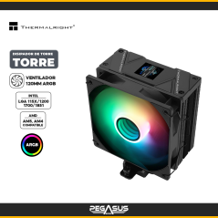 DISIPADOR DE TORRE THERMALRIGHT ASSASSIN SPIRIT 120 VISION ARGB BLACK COMPATIBLE AMD AM5/AM4 - INTEL LGA1851/1700/1200