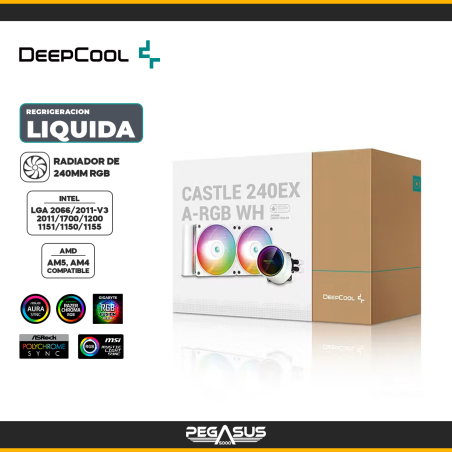 REFRIGERACION LIQUIDA DEEPCOOL CASTLE 240EX ARGB WHITE